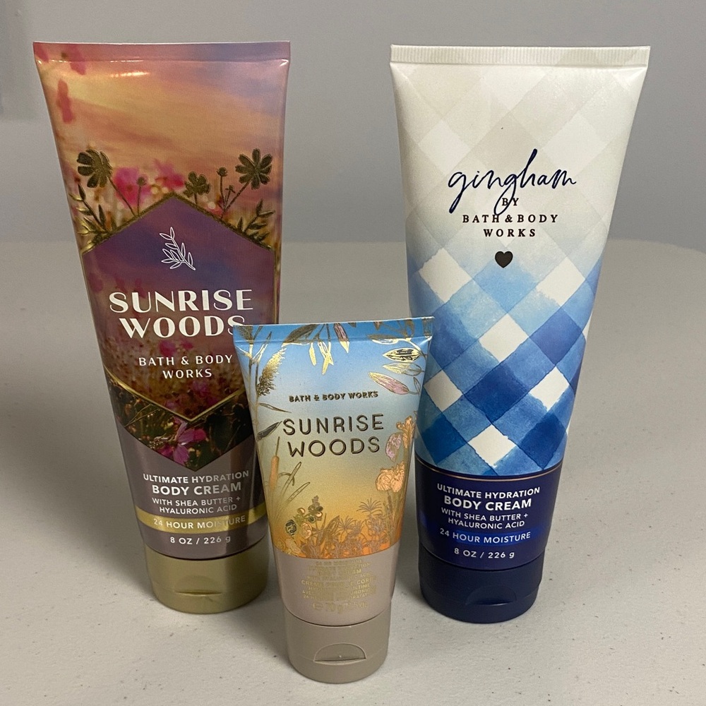 Bath & Body Works Sunrise Woods and Gingham Body Cream Trio